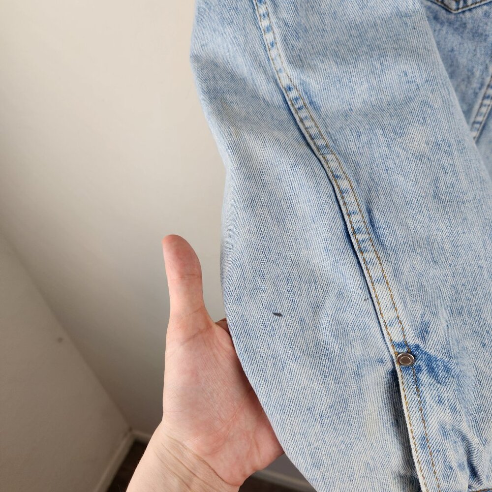 Zara Men's Faux Sherpa Lined Denim Jean Jacket sz L - Picture 12 of 13